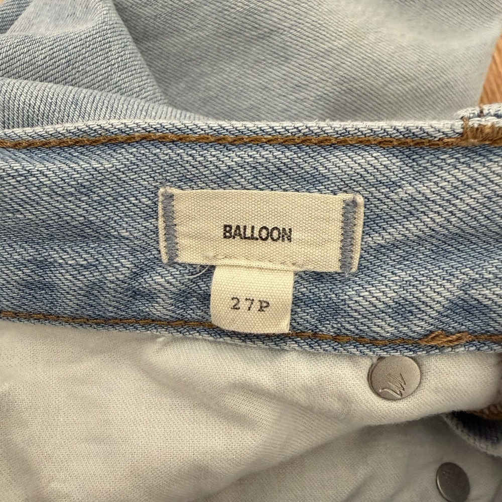 Madewell Women Balloon High Rise Jeans Size 27P Light Wash Button Fly Barrel Leg - Picture 12 of 13